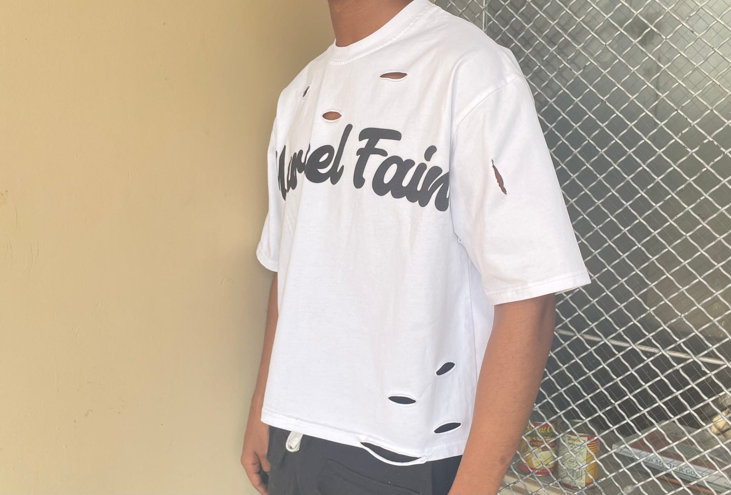 (MF) White Distressed tee